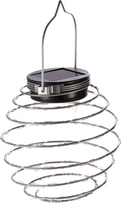 Productafbeelding van Set of 2 solar spiral pendant lights - GALIX - G2619 - Height 18.2 cm - Diameter 12 cm - 16 Micro LEDs - Multicoloured - 3 Lumens