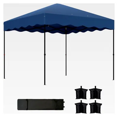 Produktbild von Pavillon ca. 3x3 m, wasserabweisend, stabil, winterfest, Pop-up-Faltpavillon mit UV-Schutz 50+, faltbares Partyzelt, Gartenzelt mit Rolltasche, Gartenpavillon für Camping, dunkelblau