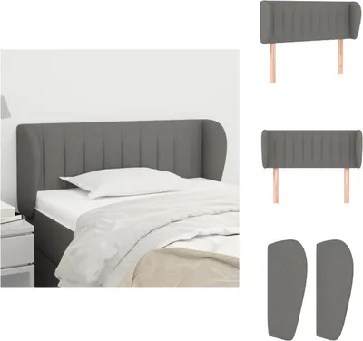 Produktbild von vidaXL Kopfteil mit Ohren Dunkelgrau 103x23x78/88 cm Stoff -  Kopf- & Fußenden