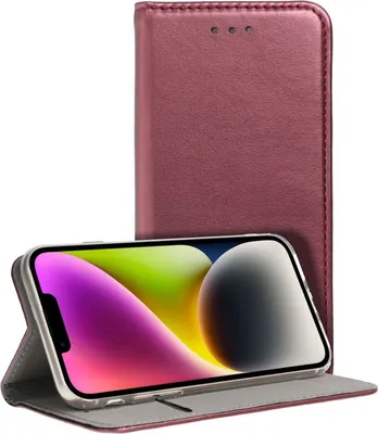 Produktbild von Smart Magneto Buch Tasche Hülle Magnet Standfunktion kompatibel mit Oppo Reno 8 Burgunder