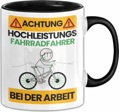 Produktbild von Fahrradfahrer Tasse Geschenk Lustiger Spruch Geschenkidee für Fahrradfahrer Achtung Hochleistungs Fahrradfahrer Bei Der Arbeit (Schwarz)