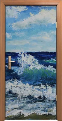 Produktbild von Türposter 90x200 cm Türaufkleber Türtapete Türfolie Klebefolie Kunst Gemälde Landschaft Meereswellen