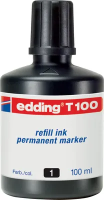 Produktbild von Edding T 100, Schwarz, 100 ml, edding No.1, 21, 22, 25, 400, 500, 550, 800, 850, 3000, 3300, 1 Stück(e)