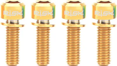 Produktbild von RISK 4PCS M6 ¡Á 18 / 20mm Titanium Ti Schrauben Schrauben fuer MTB Scheibenbremssattel mit Adapter Spacer
