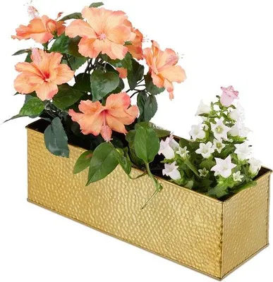 Produktbild von Famanu Pflanzgefäß Rechteckig Goldfarben - 135x40x12,5 cm