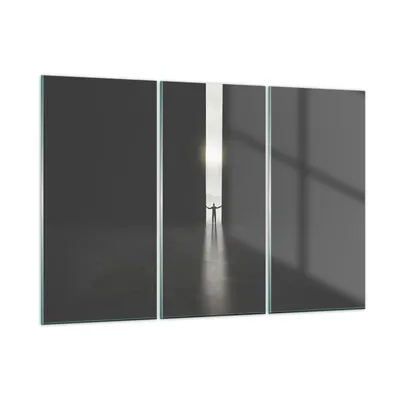 Produktbild von Bilder auf glas - 3 Teile - Tor Mensch Licht - 165x110cm - Glasbilder - Wandbilder - Bilder - zum Aufhängen bereit - Wanddekoration aus Glas - Glas Bilder - Wandbild auf Glas - GCE165x110-4698