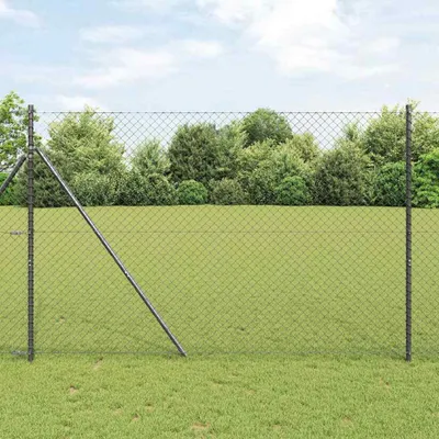 Zdjęcie produktu dla Ogrodzenie z siatki z mocowaniem do podłoża 10 x 1,5 m Szary