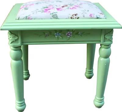 Image de Pouf Poufa Tabouret de pied Tabouret d'appoint textile en bois véritable