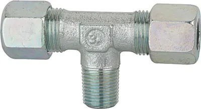 Produktbild von Riegler T-Einschraubverschraubung, R 1/4 a., Rohr-Außen-Ø 8, Stahl verz., 315 bar