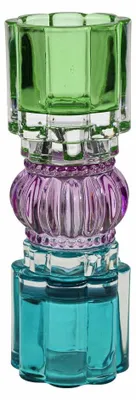 Produktbild von Werner Voß Kerzenhalter Blau Lila Grün, Teelichthalter, Glas, Bunt, 20.5 cm, 56884