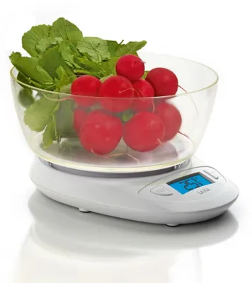 Zdjęcie produktu dla Laica KS1019, Elektroniczna waga kuchenna, 5 kg, 1 g, Biały, Blat, Przyciski