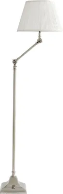 Immagine prodotto di Casa Padrino lampada da terra con braccio orientabile argento / bianco Ø 30 x H. 115-143 cm - lampada da soggiorno regolabile in altezza