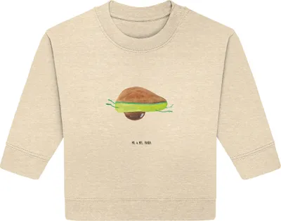 Produktbild von Mr. & Mrs. Panda Organic Baby Pullover Avocado Yoga 12. - 18. Monat - Natural Raw - Geschenk, Hilfe, Bauch, Humor, Sport, Bullover, Haha