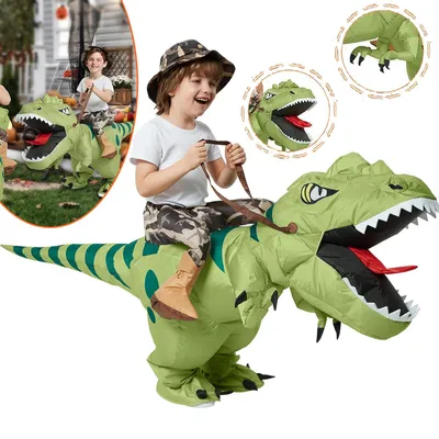 Produktbild von Aufblasbares Dinosaurier Kostüm für 120-151 cm, Lustiger Dino Anzug für Männer und Frauen, Karneval, Fasching und Halloween Party