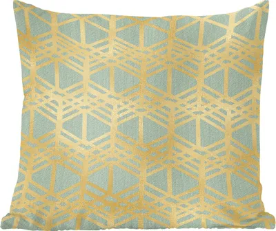 Produktbild von MuchoWow® Zierkissen Sofakissen Wohnzimmer Dekokissen 50x50 cm Muster - Luxus - Gold - Grün - Komfort - Sofakissen