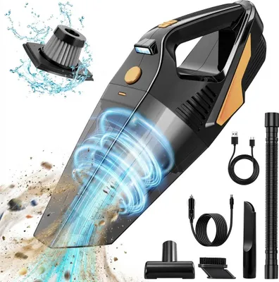 Produktbild von Staubsauger 120 W, Handstaubsauger 8000 Pa, USB-C, 400 ml, Doppel-HEPA, LED-Beleuchtung