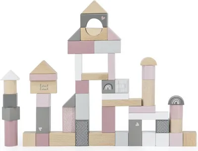 Image de Étiquette Étiquette Cube en bois rose