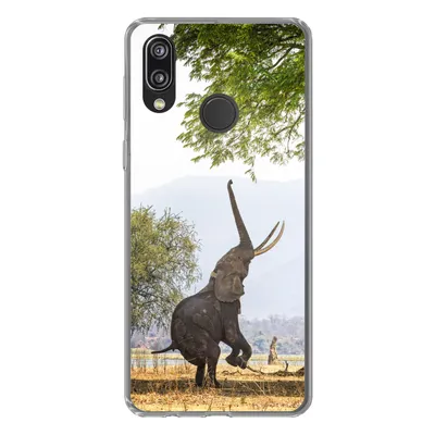 Produktbild von MuchoWow® Handyhülle Schutzhülle Hülle für Huawei P20 Lite (2020) Elefant - Baum - Blätter Silikon Softcase Handy Hülle - Kartenhalter