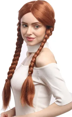 Produktbild von WIG ME UP Perücke Rot Kupferrot Geflochtene Zöpfe 90839-ZA130B