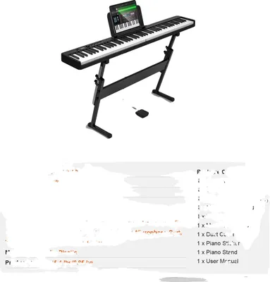 Obrázek produktu pro Skládací klávesový piano, Bluetooth, přenosný design, 88 kláves se stojanem