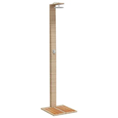Produktbild von Gartendusche Beige 50x55x224 cm Poly Rattan und Akazienholz