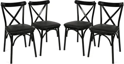 Produktbild von Skye Decor, Ekol 1331 V4, Stuhlset (4 Stück), Schwarz, 100 % MELAMINBESCHICHTETE SPANPLATTEN, 42 x 40 x 81 cm