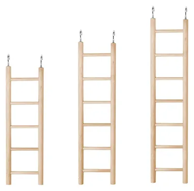 Image de 3 échelles suspendues en bois pour oiseaux, avec crochets