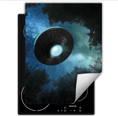 Produktbild von DarHaus Herdabdeckplatte Einteilig Küche Abdeckplatte für Glaskeramikkochfeld Abdeckung Induktionskochfeld Aufrollbare Matte 40x52 cm, Ufo