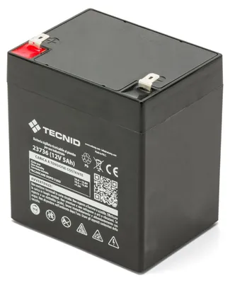 Image de Batterie au plomb VELAMP 12 V 5 Ah, connecteurs Faston F2, idéale pour les systèmes de secours