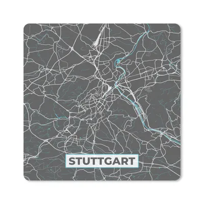 Produktbild von MuchoWow® Mauspad Mousepad Blau - Deutschland - Karte - Stadtplan - Stuttgart 20x20 cm - Mousepads - Maus Mat - Pad - Mausunterlage - Desk Mat - Bureauartikeln