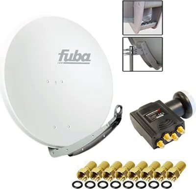 Produktbild von Fuba DAA 850 Digital Sat Schüssel Weiß 85x85cm Deluxe LNB Quad PremiumX 8x F-Stecker