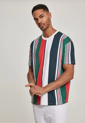 Obrázek produktu pro Pánské tričko Urban Classics Heavy Oversized Big AOP Stripe Tee wht/nvy - M