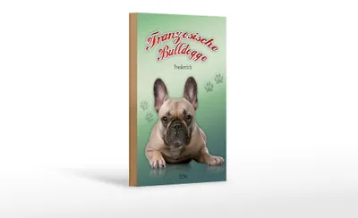 Produktbild von Holzschild Hund 12x18cm Französische Bulldogge