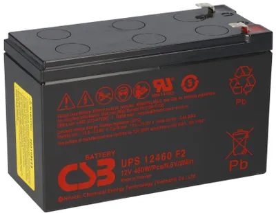 Zdjęcie produktu dla Akumulator kwasowo-ołowiowy CSB AGM 12V 9.3Ah UPS12460 F2 o bardzo wysokim poborze prądu