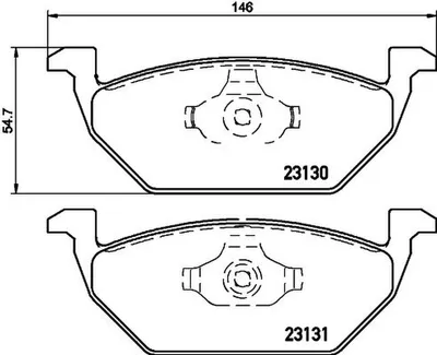 Produktbild von HELLA 8DB 355 008-591 Bremsbeläge Satz Vorne Bremsklötze für VW Golf IV Schrägheck (1J1) POLO (9N) Polo Schrägheck (6R1, 6C1) GOLF PLUS (5M1, 521)
