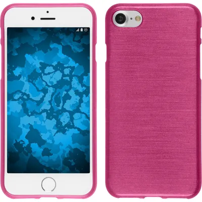 Produktbild von PhoneNatic Case kompatibel mit Apple iPhone 7 / 8 / SE 2020 - pink Silikon Hülle brushed + 2 Schutzfolien