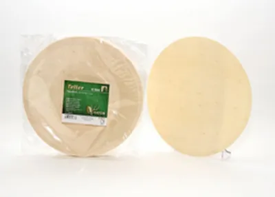 Produktbild von 10 Teller aus Pappelholz, Ø 21,5 x T 1,5 cm  -SoPr -