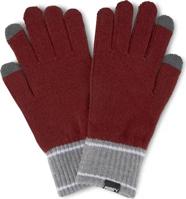Imagen del producto de Guantes de punto Puma: guantes modernos para pantalla táctil, color rojo/gris