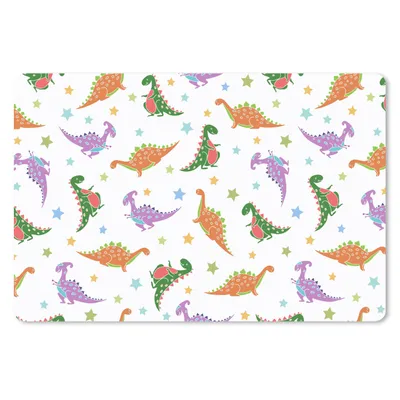 Produktbild von MuchoWow® Schreibtischunterlage Dino - Muster - Sterne - Jungen - Mädchen - Kinder - Kinder 60x40 cm - XXL Mauspad - Großes Mauspad