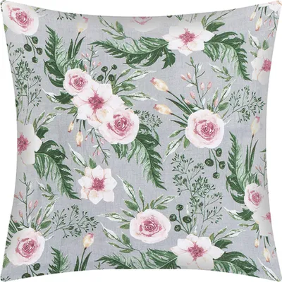 Zdjęcie produktu dla Poduszka ADÉLA – 40 x 40 cm – różowa, szara, zielona