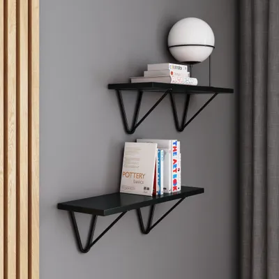 Produktbild von AKKE Schwarz Hängeregal WIRE modern LOFT-style LxB: 50x20 cm