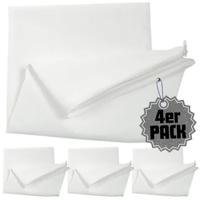 Produktbild von 4er Pack 30x60 cm Kissen-Inlett ohne Füllung aus Baumwolle | Inlett mit Reißverschluss | Innenkissen leer, Füllkissen Ungefüllt