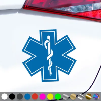 Produktbild von PantherPixel Stern des Lebens Aufkleber Star Of Life Rettungsdienst Sticker Auto Geschenkidee Farbe Blau