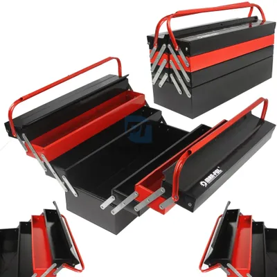 Obrázek produktu pro MAR-POL Kovová přepravka na nářadí s přihrádkami 530×260×200 mm - M66620