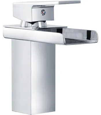 Produktbild von BAKAJI Waschtischarmatur mit Wasserfall Einhebelmischer Messing verchromt 35 x 2