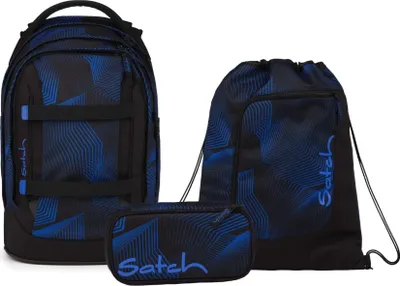 Produktbild von Satch, Schulrucksack-Set PACK Seismic Blue 3-teilig, ab 5. Klasse