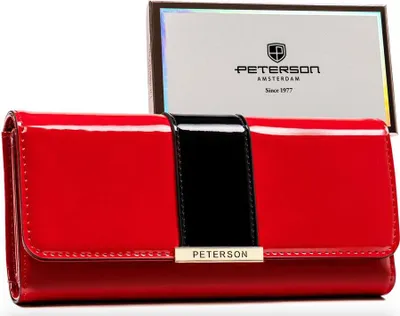 Image de Grand portefeuille horizontal pour femme en éco-cuir verni - Peterson