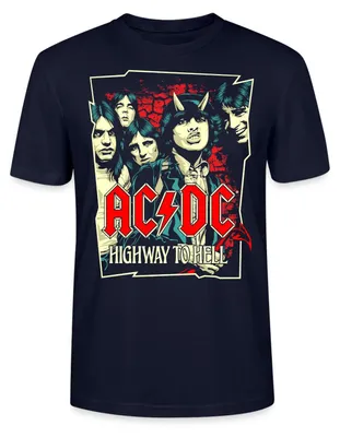 Produktbild von Spreadshirt AC/DC Bandlogo Bild Highway To Hell Album Uni Bio T-Shirt, XL, Navy