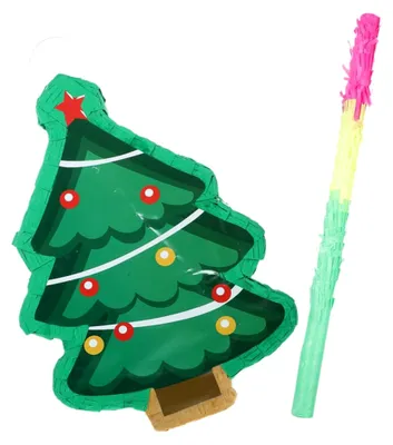 Produktbild von Papierweihnachtsbaum Piñata als Partydekoration für Weihnachtsfeiern