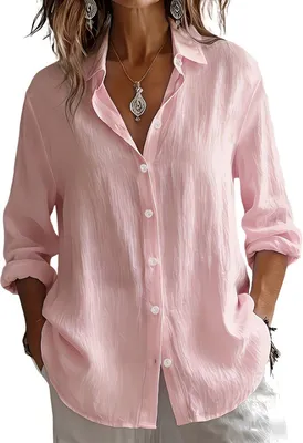 Productafbeelding van Currero Linnen Blouse Dames Roze XXL